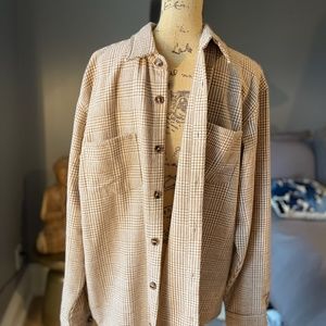 BLOOMING 'U' OVERSHIRT SHACKET (BROWN SUGAR)